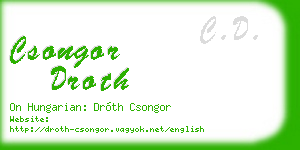 csongor droth business card